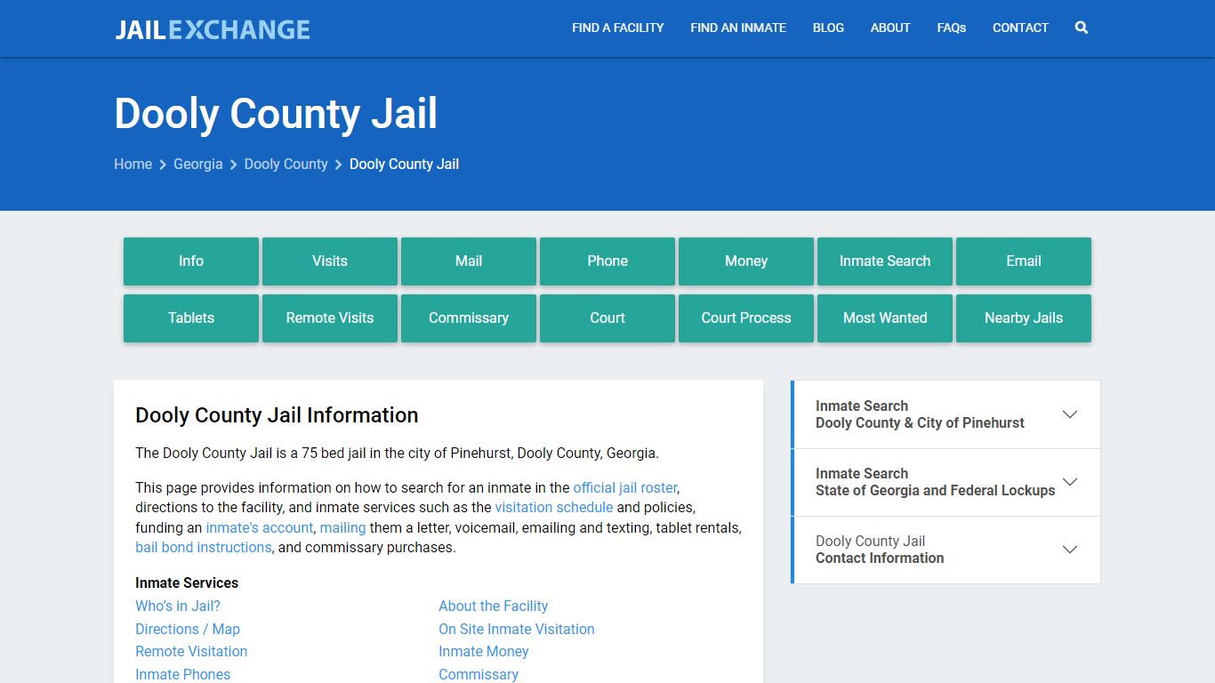 Dooly County Jail, GA Inmate Search, Information